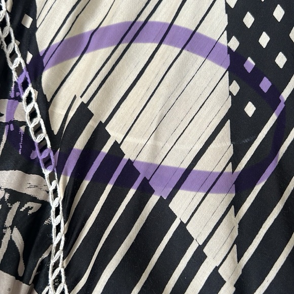 Anthropologie Bl^nk London Black Tan Mixed Print Asymmetric Dress Size Small - Picture 12 of 12